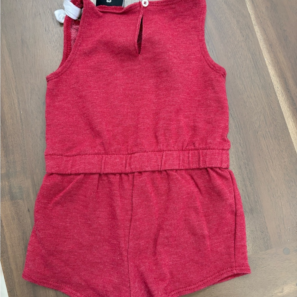 Colosseum Red Oklahoma Sooners Girls Romper with White Tie Straps - Picture 2 of 2